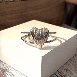 Taxco Mexico vintage 925 puffy heart cuff 6"